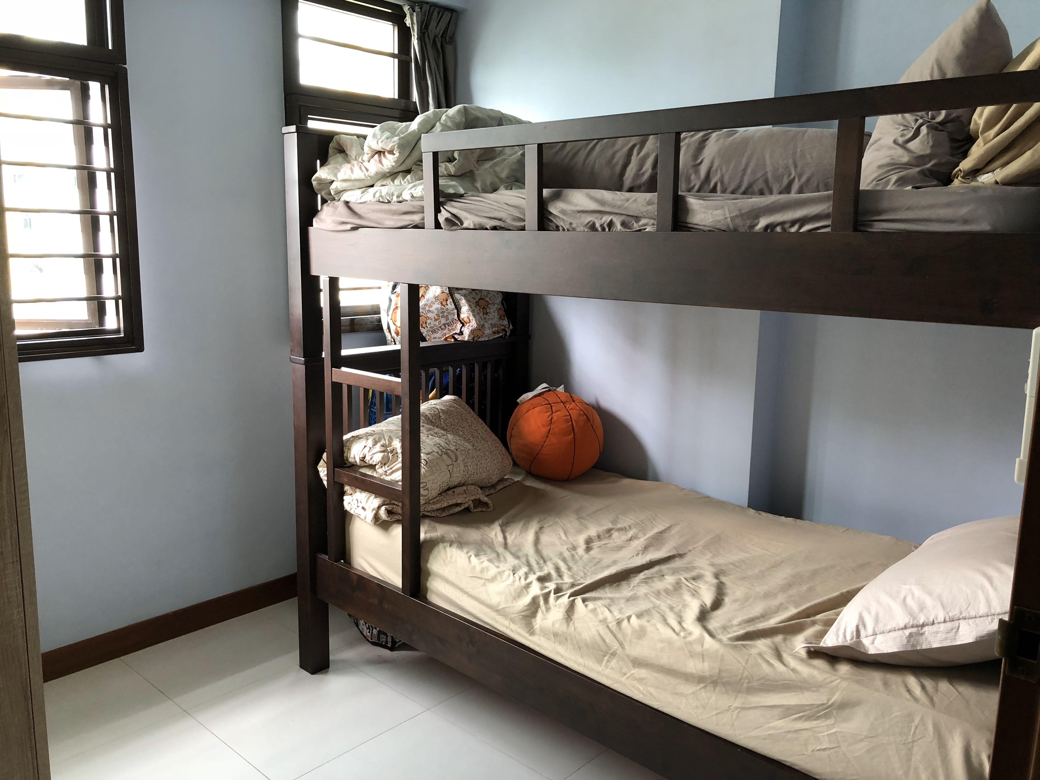 Picket and Rail Bunk Bed, Furniture & Home Living, Furniture, Bed