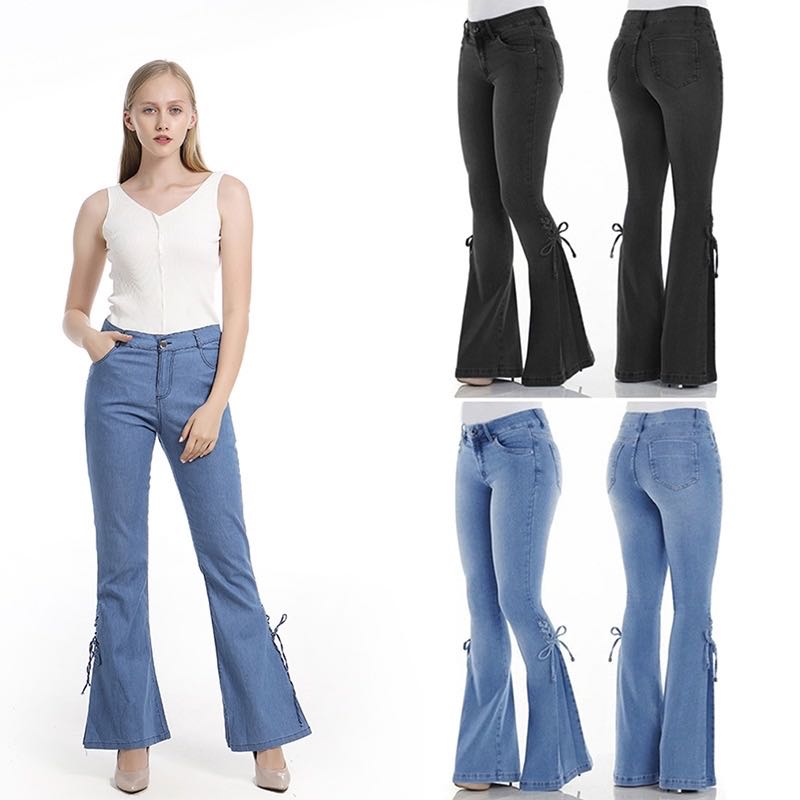 low waist bell bottom jeans