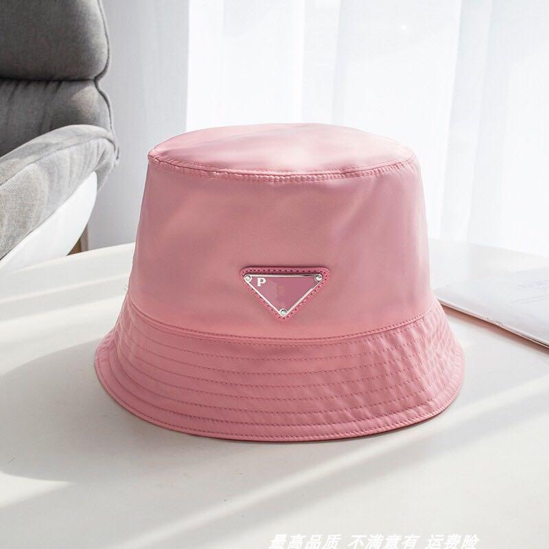 prada bucket hat pink