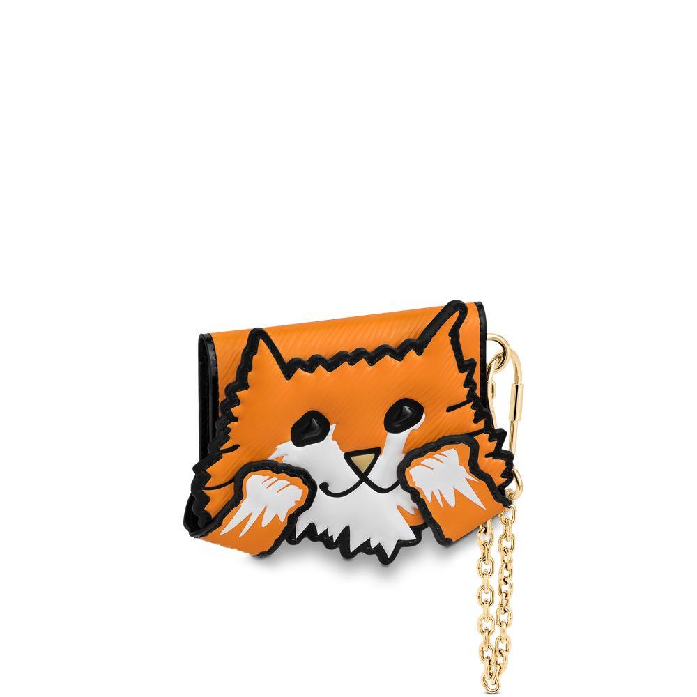 RARE open to nego Louis Vuitton Orange Cat Card Holder Limited Edition