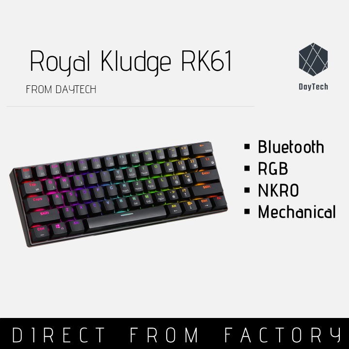 RK61 60% Mechanical Gaming Keyboard Royal Kludge Wireless Bluetooth ...
