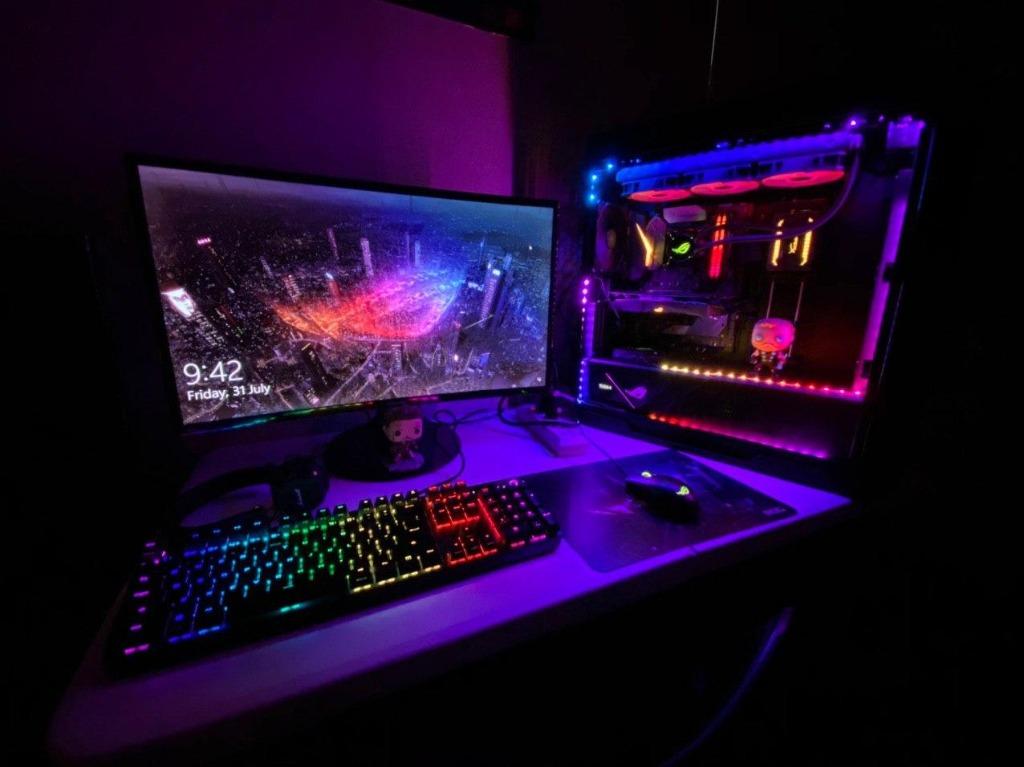 ROG STRIX helios DESKTOP imba build (Category: Desktops) located in Manila. Submitted by zhuangmichael18 (Listing ID 1025011403, Image 2). Description: FOR SELL intel i7 8700 8th gen processor ROG thor 850W Power Supply RGB ROG strix helios case RGB ROG strix Motherboard Z370-F RGB ROG strix Video Card 1050 Ti 4gb RGB ROG strix LC 360 COOLER RGB ROG strix scope keyboard RGB ROG strix impact II mouse RGB ROG strix slice mouse pad RGB ROG addressab