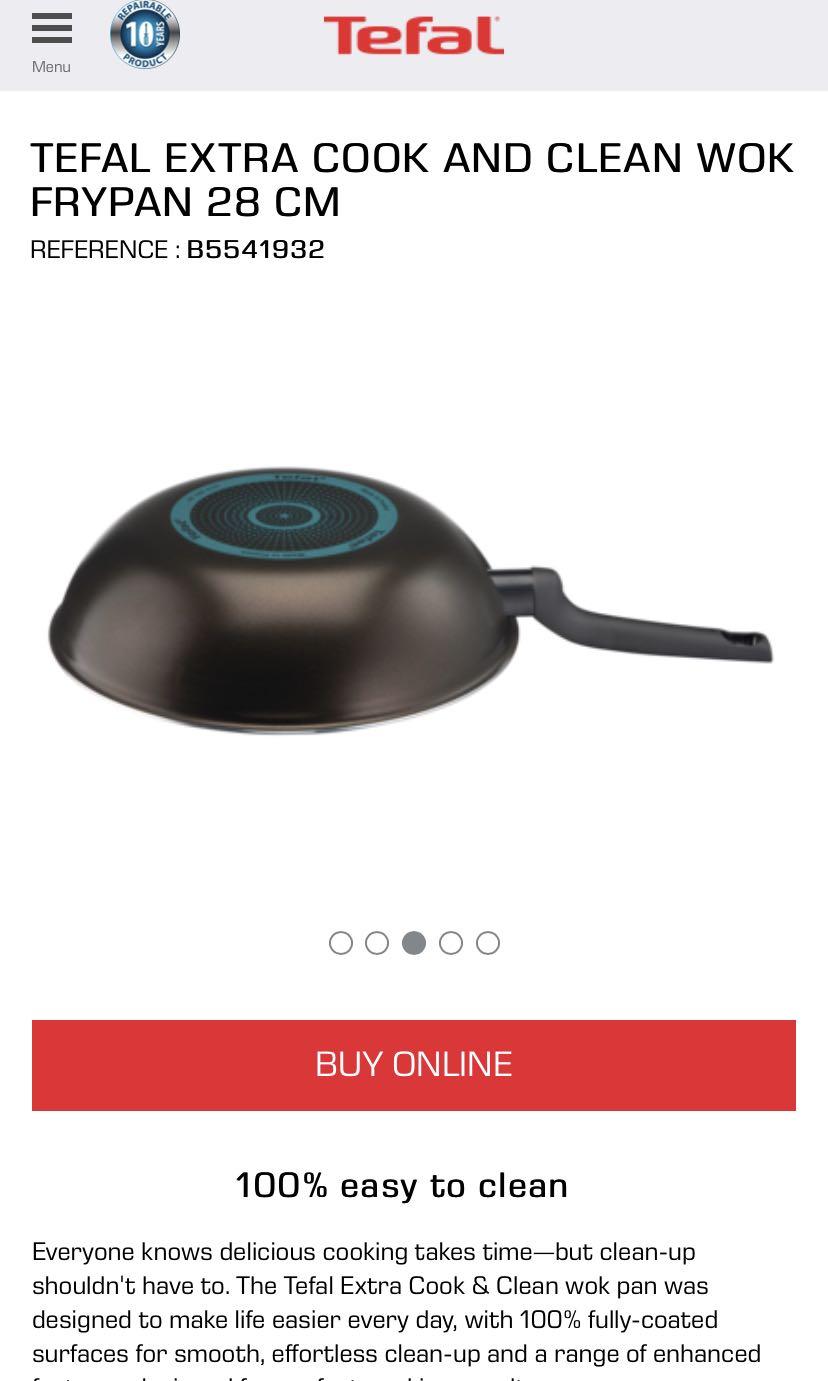 TEFAL EXTRA COOK AND CLEAN WOK FRYPAN 28 CM B5541932