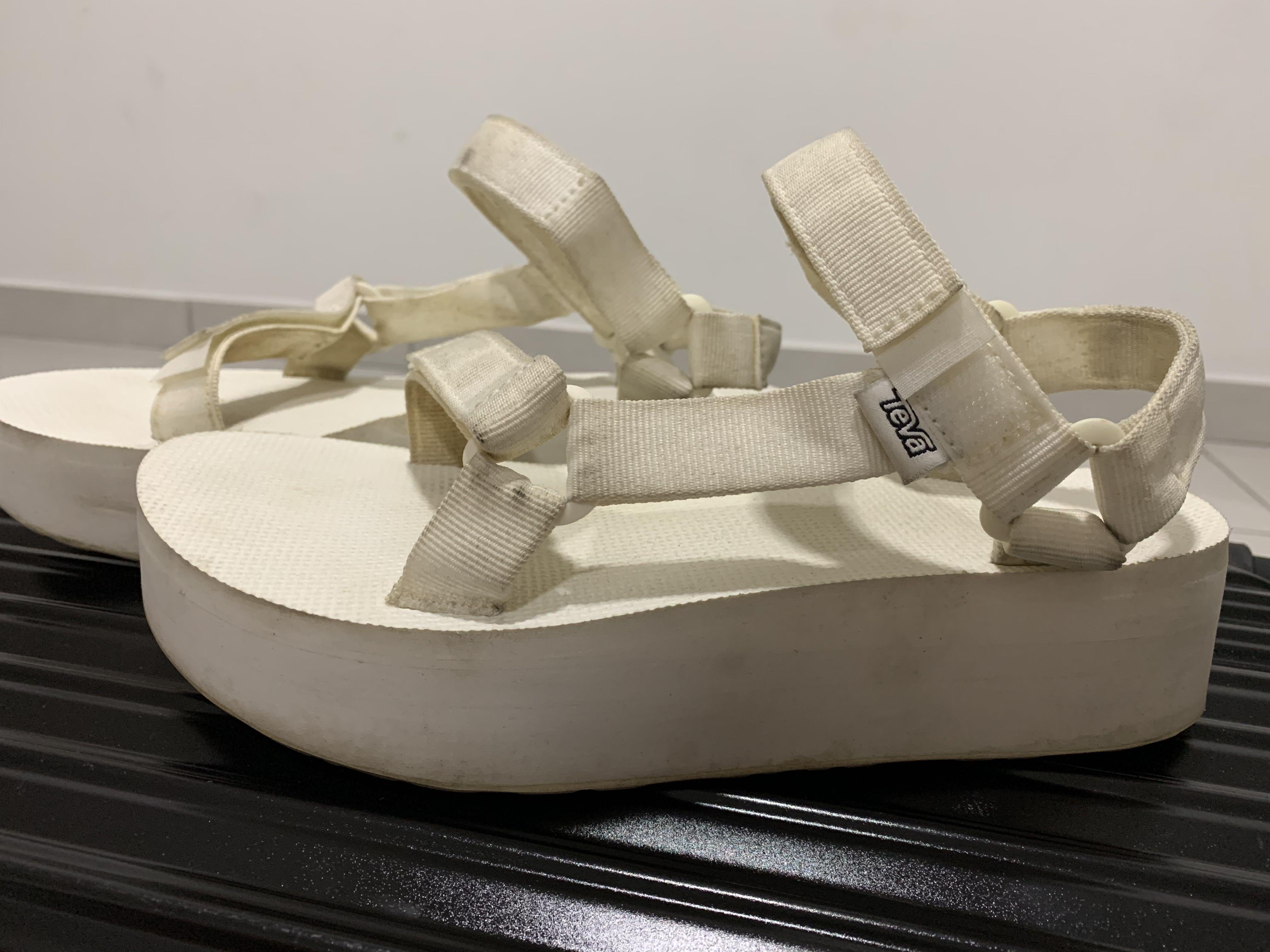 Platform white tevas cheap