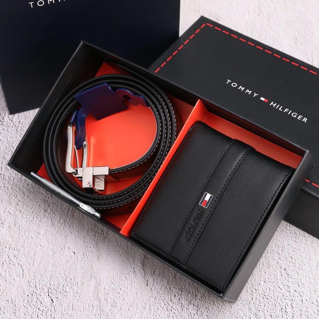 tommy hilfiger wallet and belt set