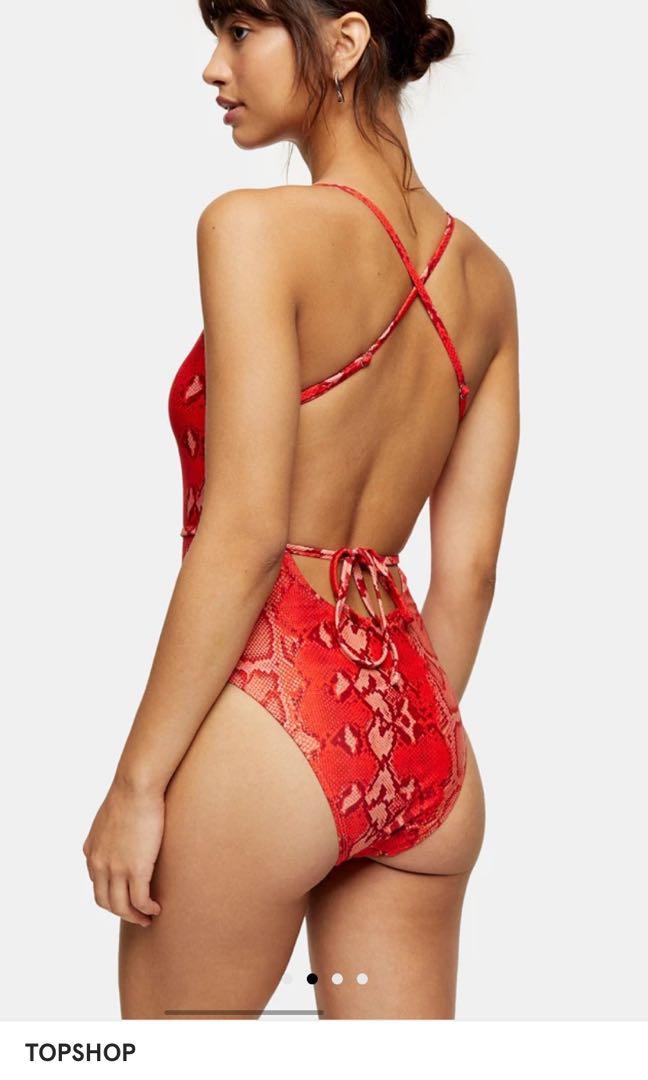 Topshop red swimsuit on sale