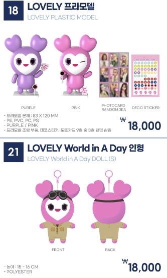 TWICE 2020 World in A Day OFFICIAL GOODS LOVELY PLASTIC MODEL + 3 PHOTOCARD  NEW