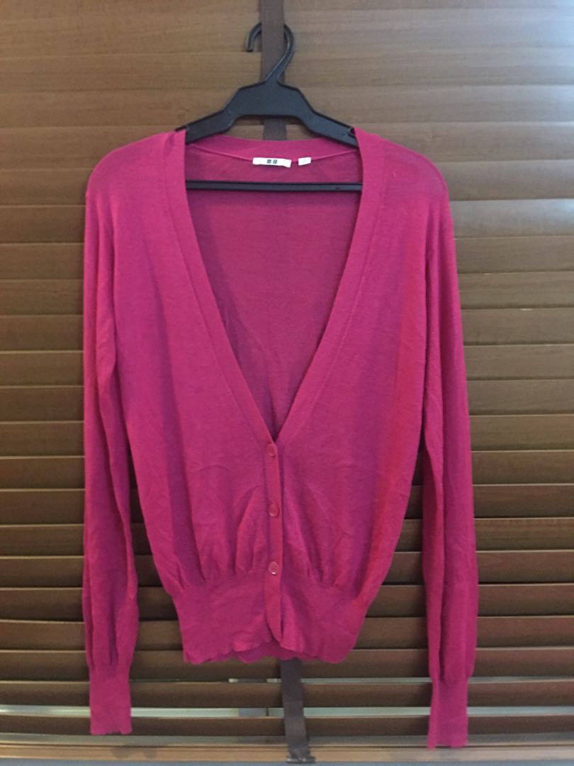 magenta cardigan