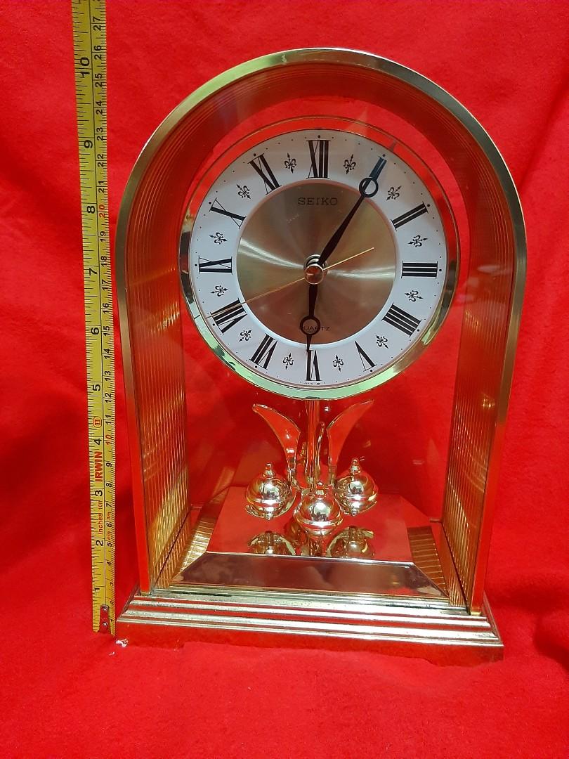 Vintage Seiko Desk Clock Gold Plated, Hobbies & Toys, Memorabilia