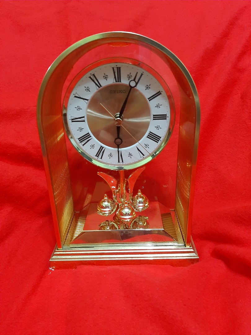 Vintage Seiko Desk Clock Gold Plated, Hobbies & Toys, Memorabilia