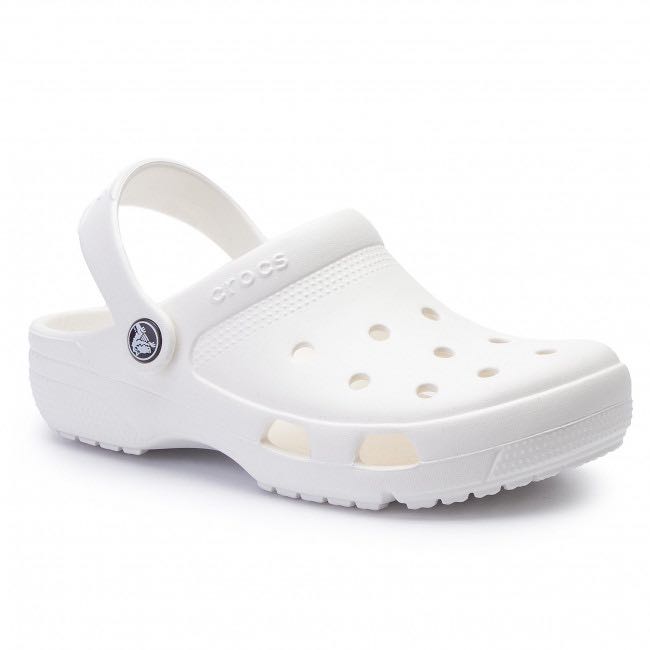 white crocs with flowers