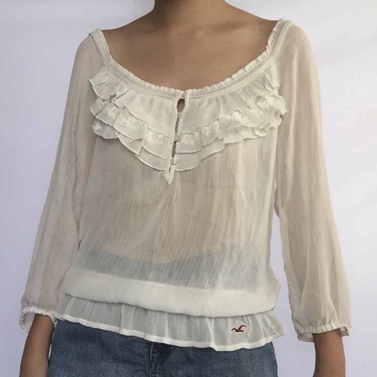 White SeeThrough Top, Women