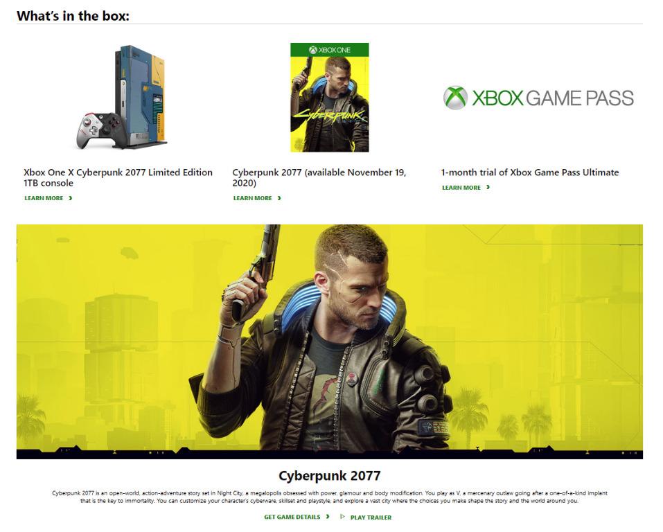 Cyberpunk 2077 Xbox One X Limited Edition Bundle 1TB Console