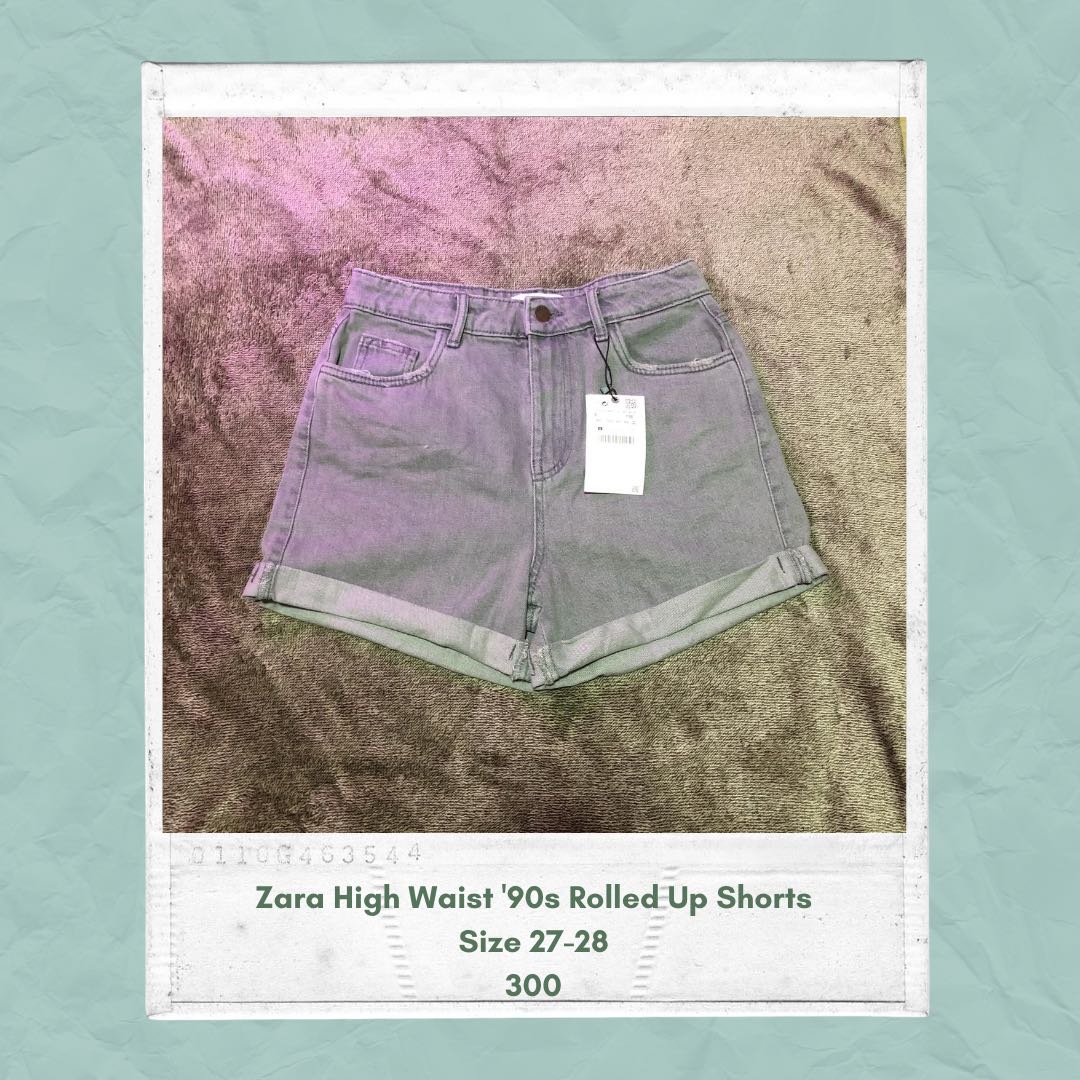 Zara high waist '90s rolled up shorts 