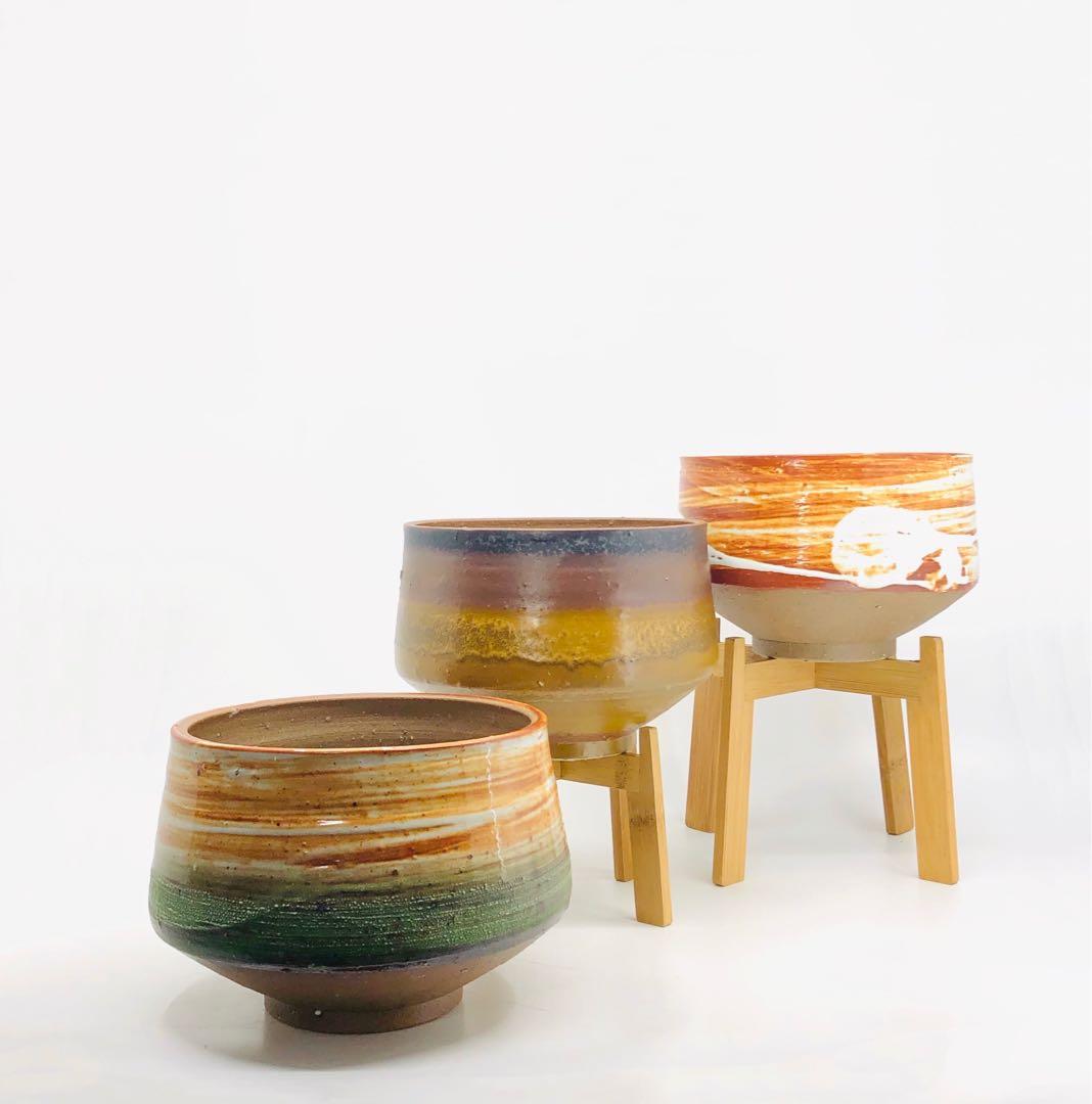 14cm Japanese Streaks Planter Furniture Home Living Gardening Pots Planters On Carousell