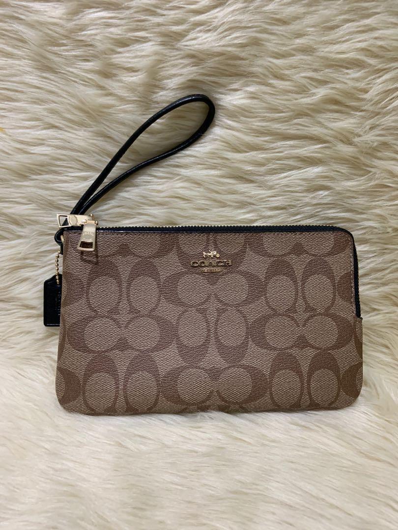 Authentic Coach Large Double Zip Wristlet