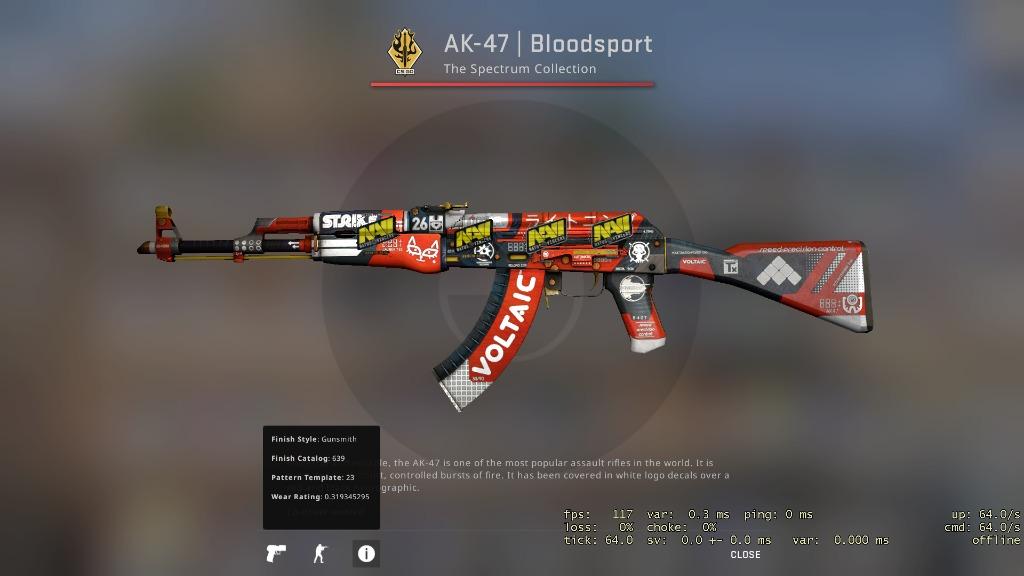 Csgo Ak 47 Bloodsport Ft Toys Games Video Gaming In Game Products On Carousell