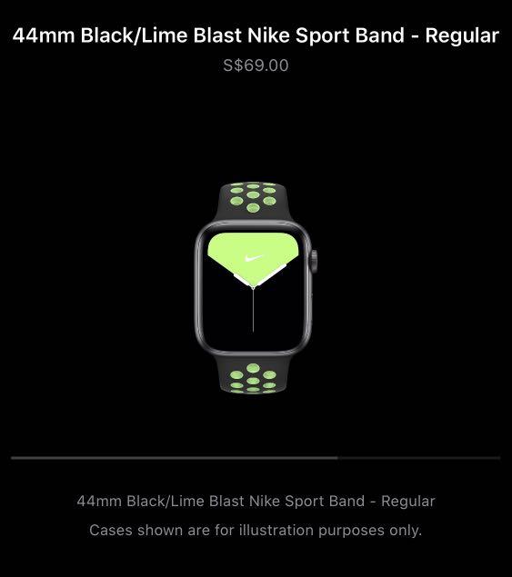 nudler overdrive Kælder Apple Watch Nike 42 Black/Volt Sport Band, Luxury, Watches on Carousell