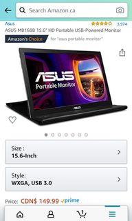 ASUS MB168B HD Portable USB-Powered Monitor(15.6) HD