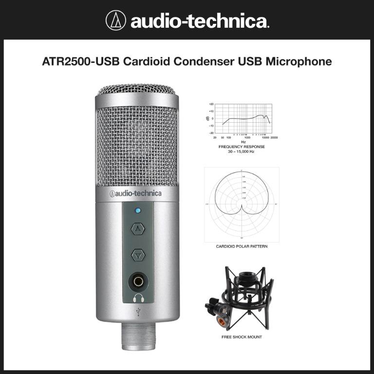 Audio-Technica ATR2500-USB Cardioid Microphone, Audio, on Carousell