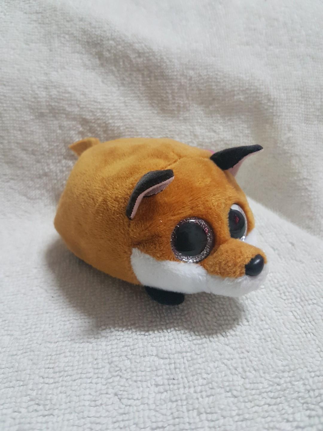 Authentic TY Teeny Glitter Eyes Collection Finley the Brown Fox