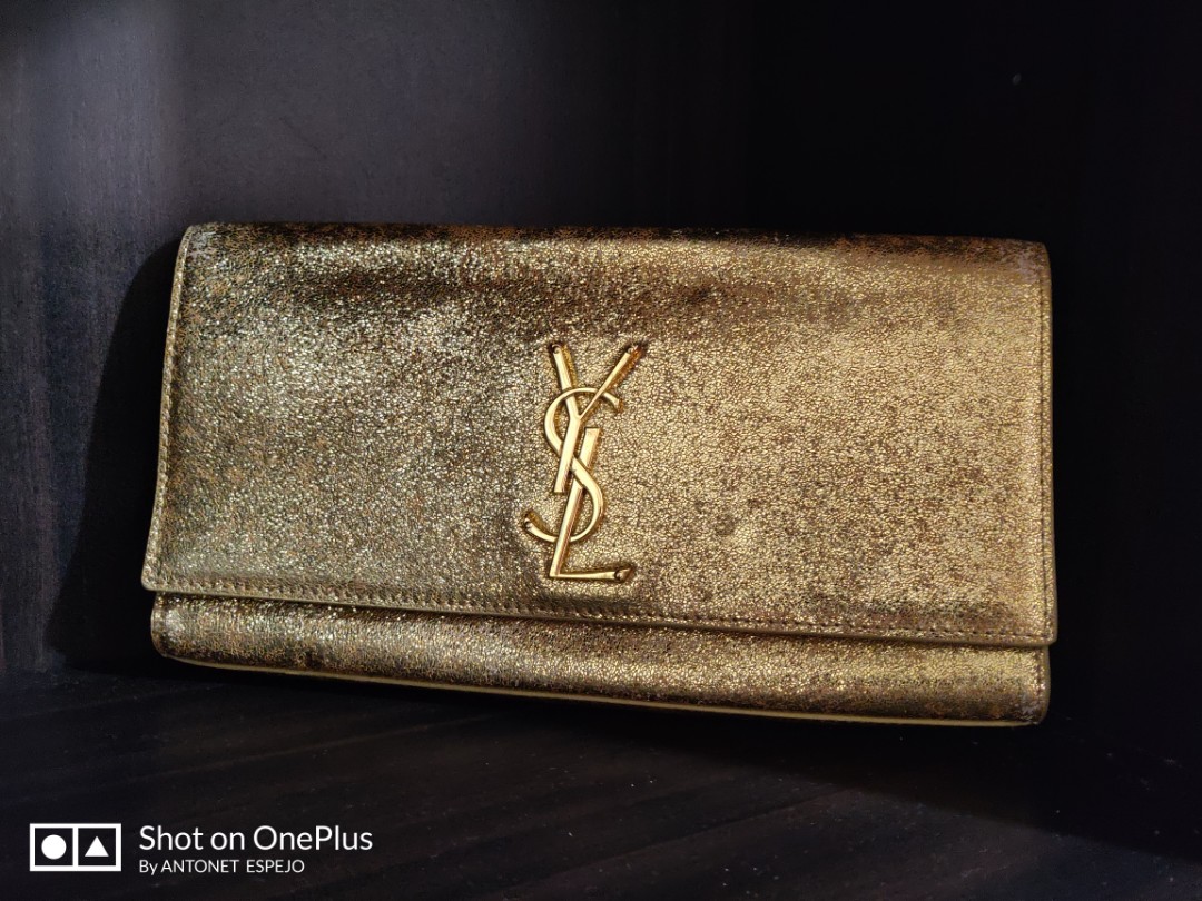 Ysl gold clutch sale bag