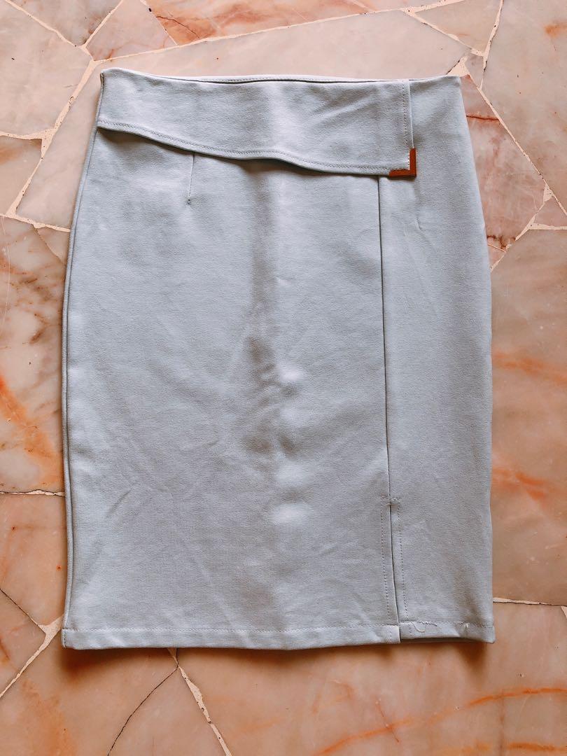 baby blue bodycon skirt
