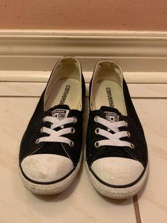 Black Ballet Lace Chuck Taylor All Star Slip Low Tops