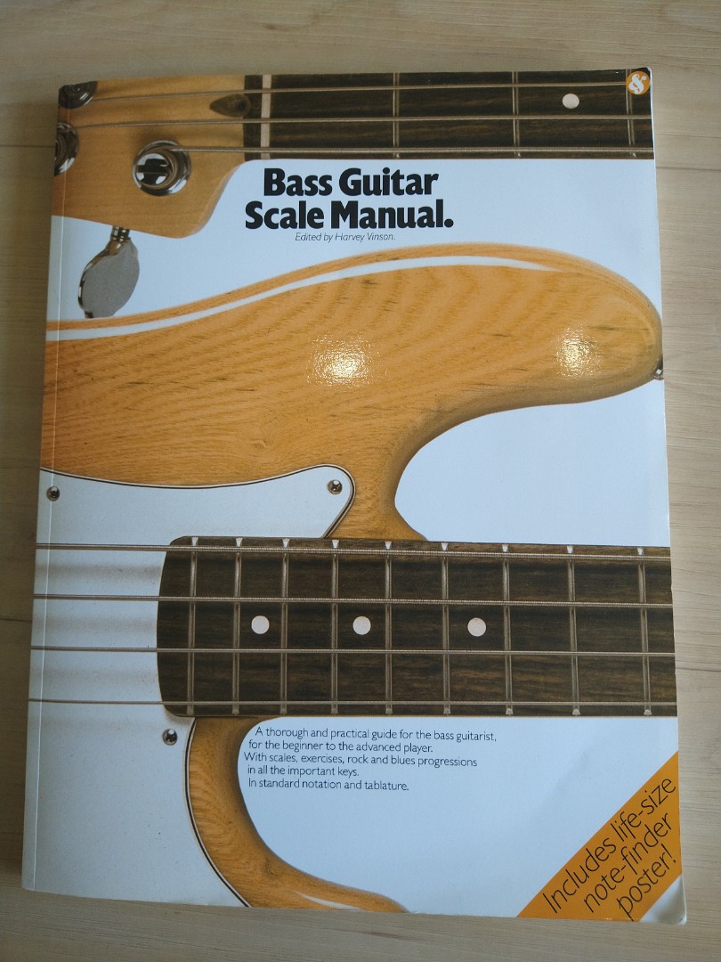 Bass Guitar Scale manual book 140+ pages with poster, TV & Home