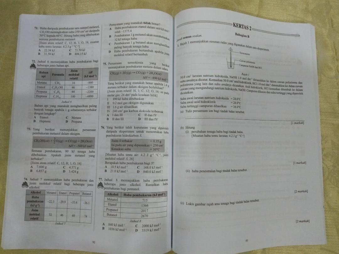 Buku Latihan Kimia Tingkatan 5 Bm Version Books Stationery Books On Carousell