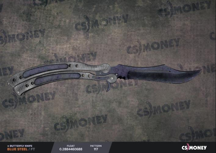 Butterfly Knife Blue Steel Ft Csgo Toys Games Video Gaming In Game Products On Carousell