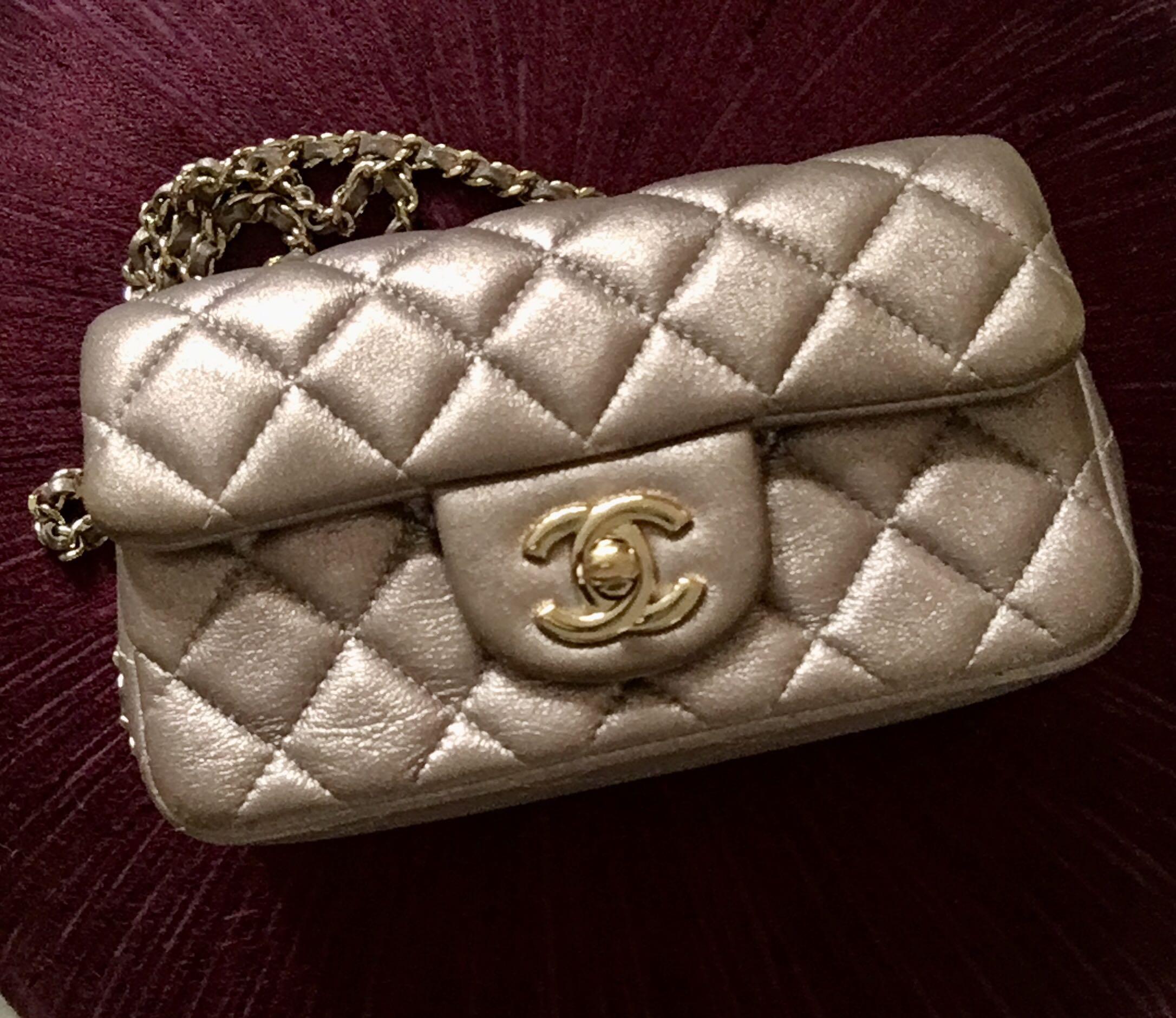 Chanel Mini Square Metallic Rose Gold Goatskin Gold Hardware 14B – Coco  Approved Studio