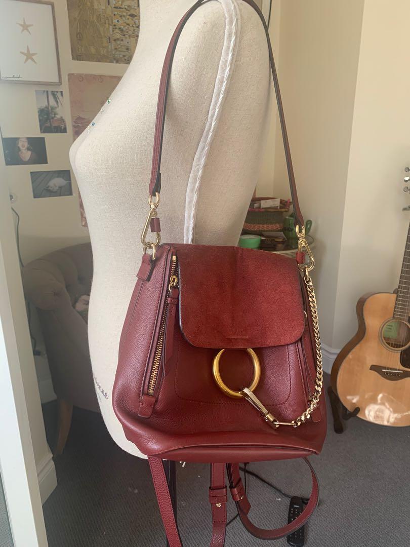 Chloe Faye Backpack (Category: Bags & Wallets) located in Toronto. Submitted by nataliasd (Listing ID 1018239615, Image 1). Description: Chloe Faye Backpack - sienna red - backpack straps - shoulder strap - two inner pockets .