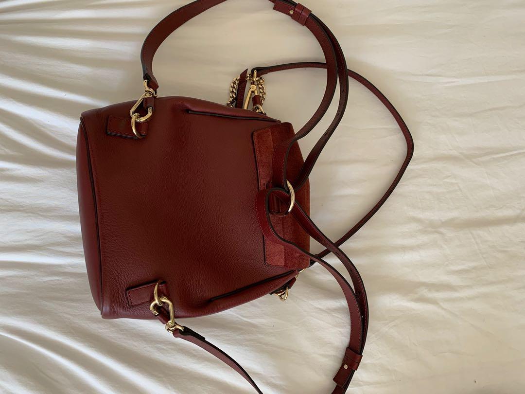 Chloe Faye Backpack (Category: Bags & Wallets) located in Toronto. Submitted by nataliasd (Listing ID 1018239615, Image 3). Description: Chloe Faye Backpack - sienna red - backpack straps - shoulder strap - two inner pockets .