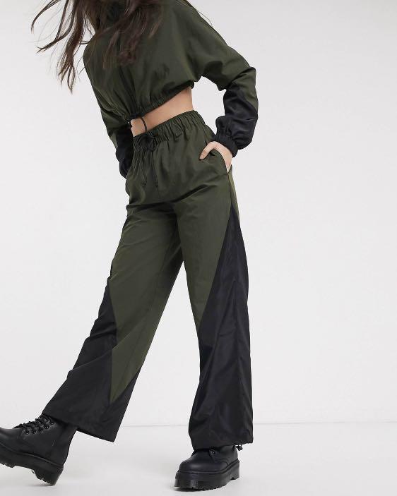 COLLUSION nylon wide leg track pants 