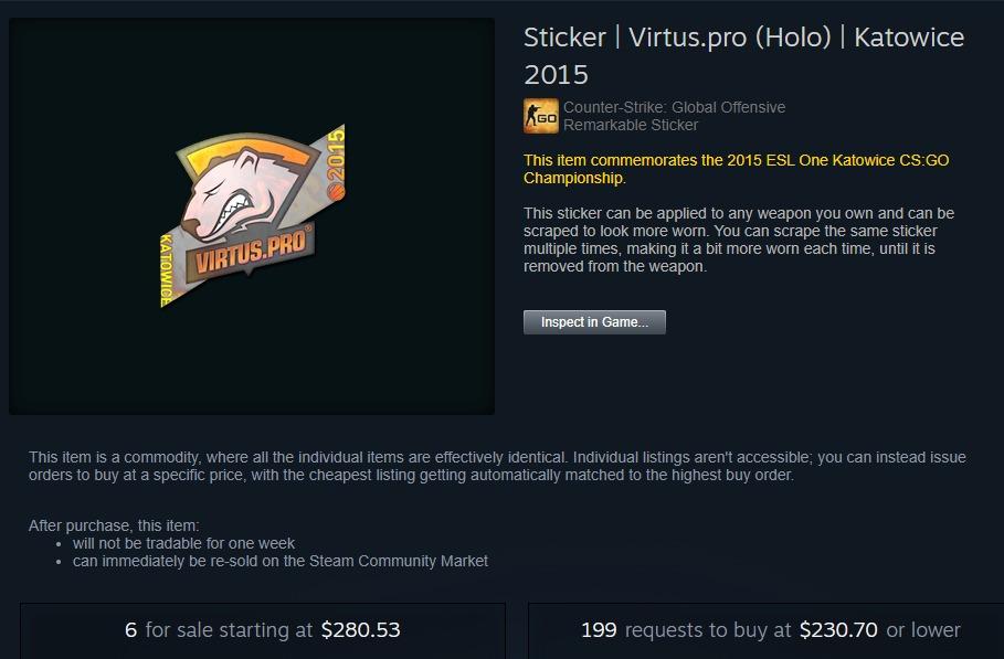 [CSGO] AK47 Red Laminate w/ 2 VP (Holo) Katowice 2015 stickers