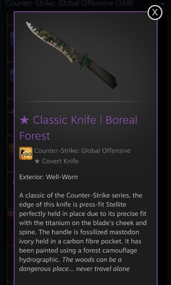 Csgo Classic Knife Boreal Forest Ww Toys Games Video Gaming In Game Products On Carousell