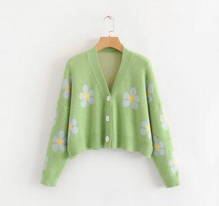 Cute smiley flower cardigan