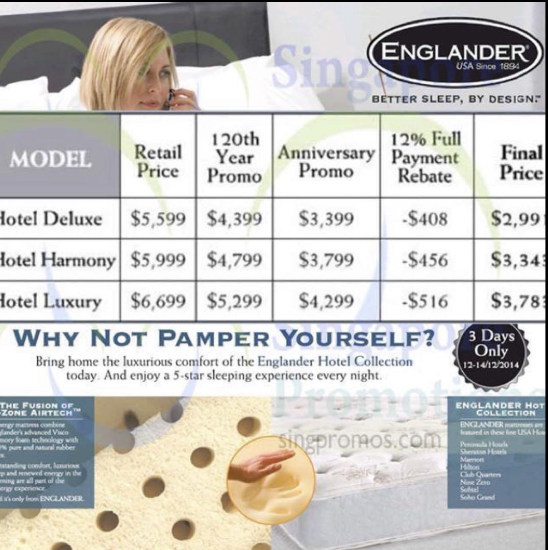 Englander queen size mattress and bed frame, Furniture & Home Living