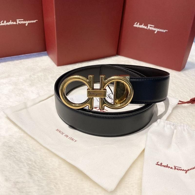 gold buckle ferragamo belt