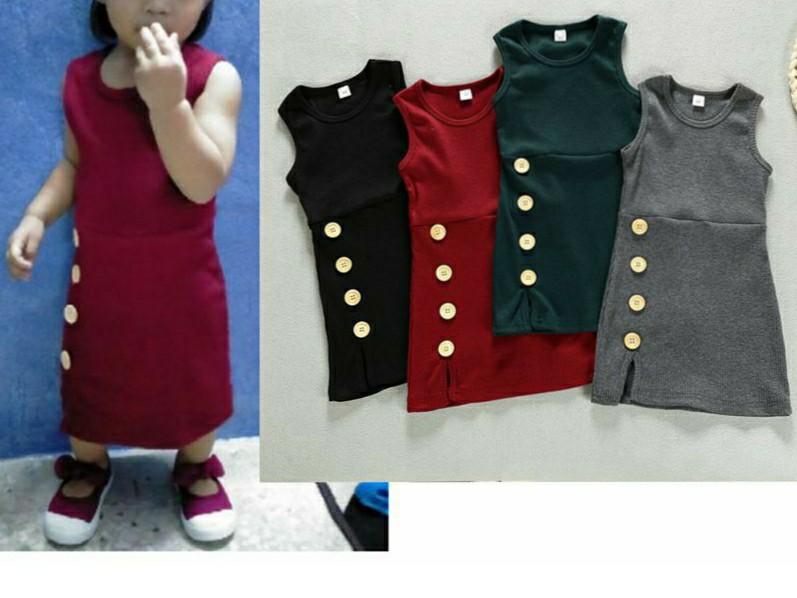 Free Post To West Malaysia Only Pre Order 15 Days Kids Girl Sleeveless Button