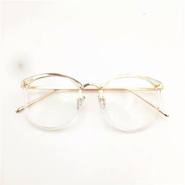 Gold Frame Spectacles, Women's Fashion, Watches & Accessories