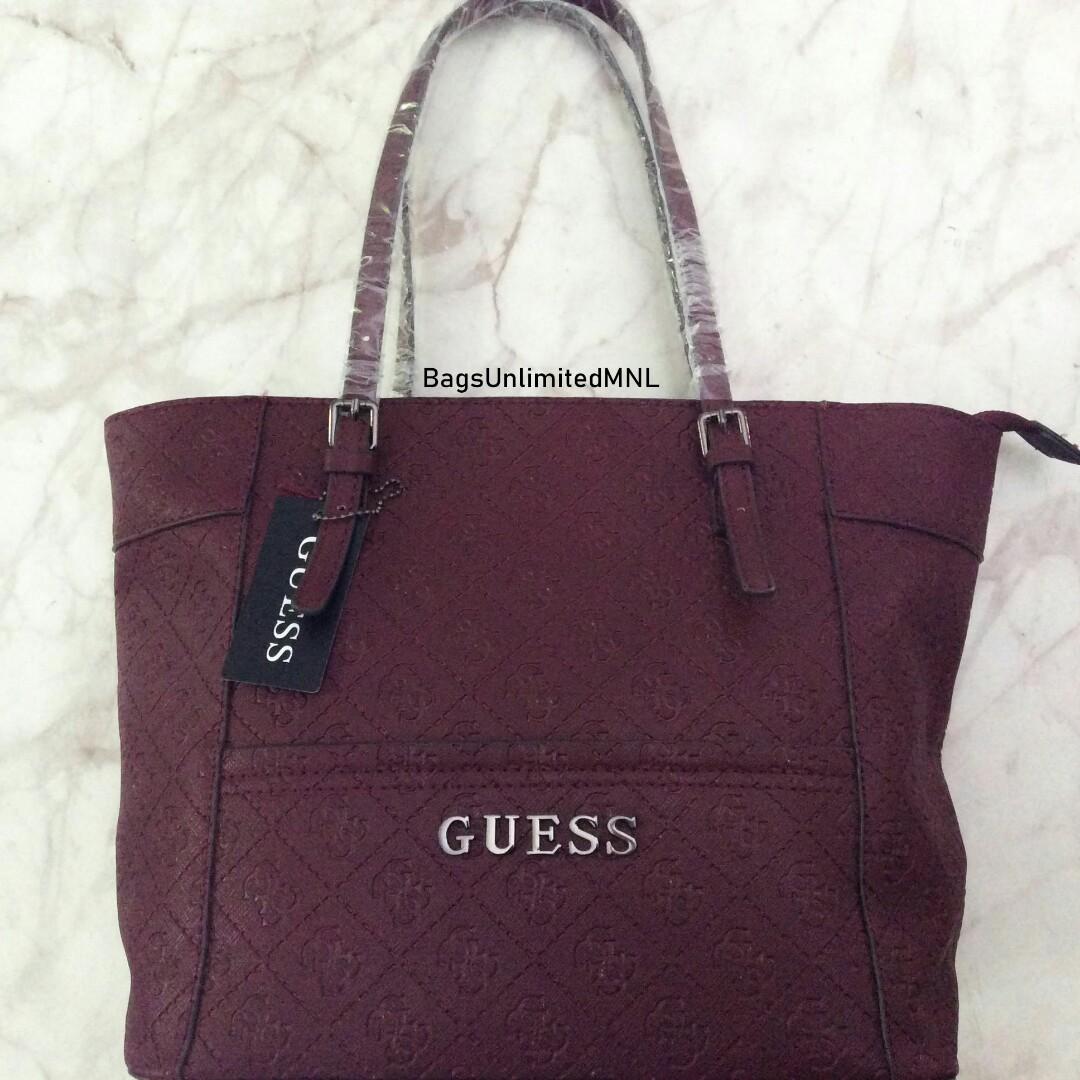 Guess maroon bag discount