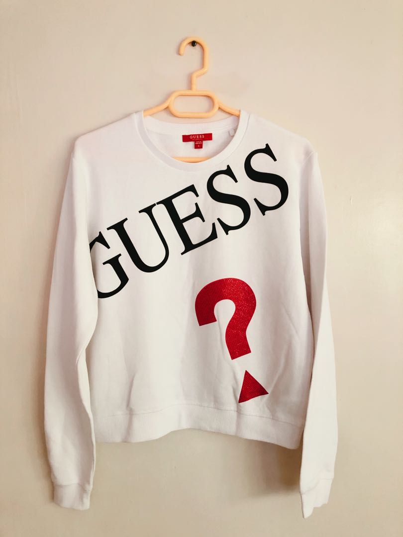 guess white sweatshirt