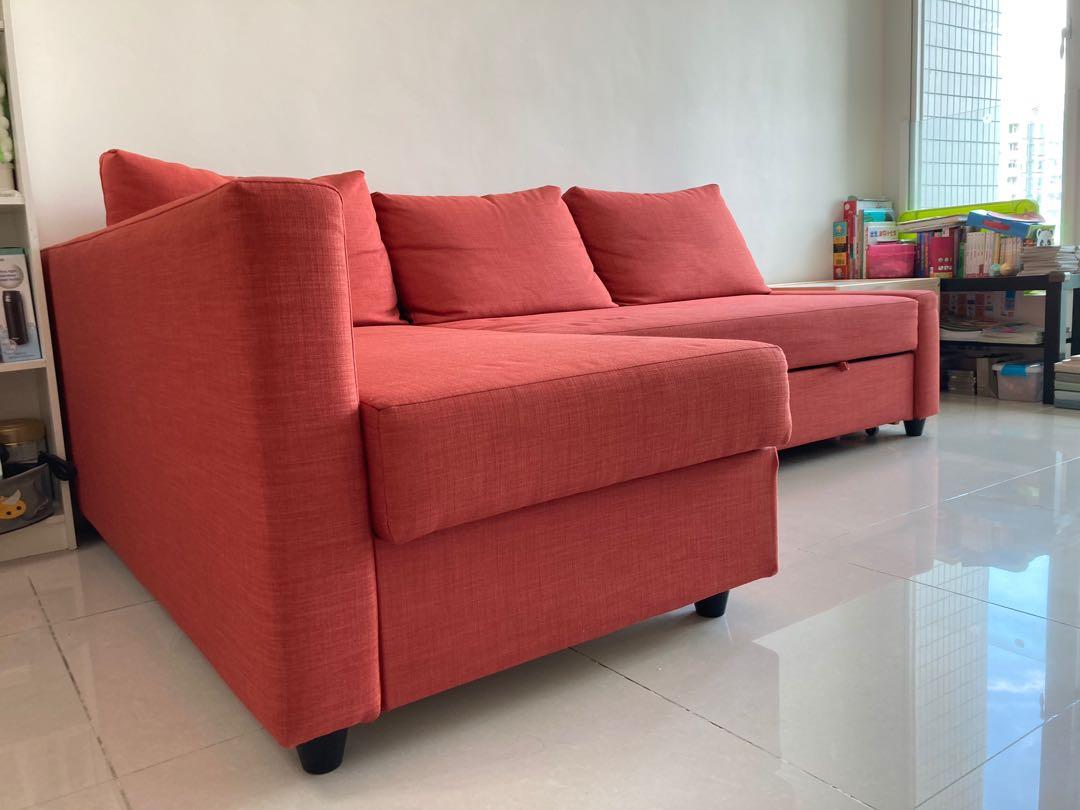 Ikea Friheten Sofa Bed Orange, 傢俬＆家居, 傢俬, 床架及床褥 Carousell