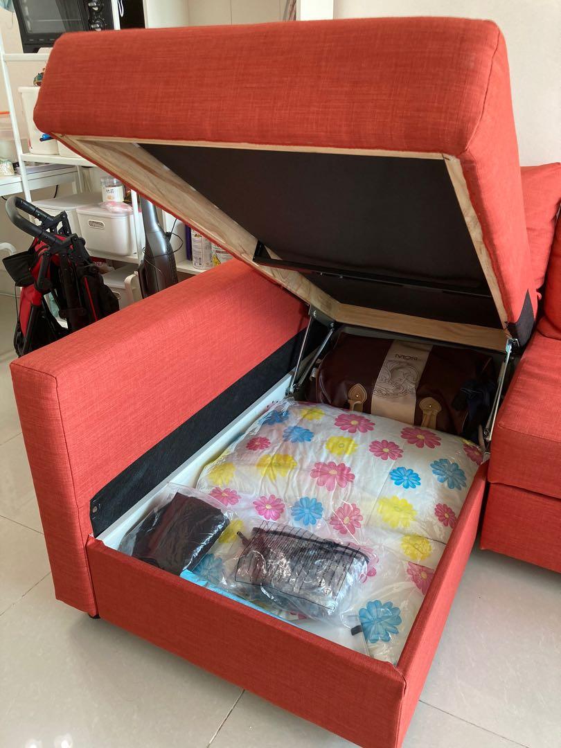 Ikea Friheten Sofa Bed Orange, 傢俬＆家居, 傢俬, 床架及床褥 Carousell