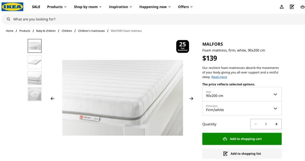 Ikea Mydal Bunk Bed Malfors Foam Mattress Furniture Beds