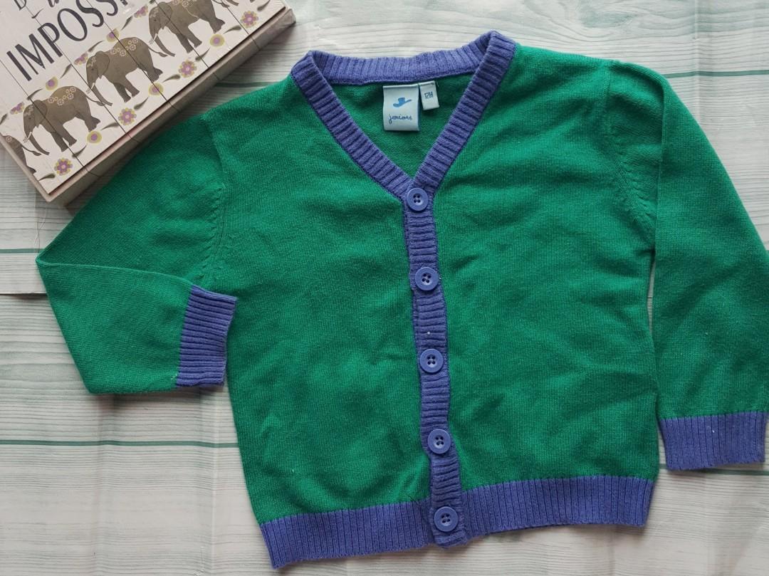green baby cardigan