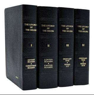 Liturgy of the Hours (gently used set, 4 volumes, leather cover)