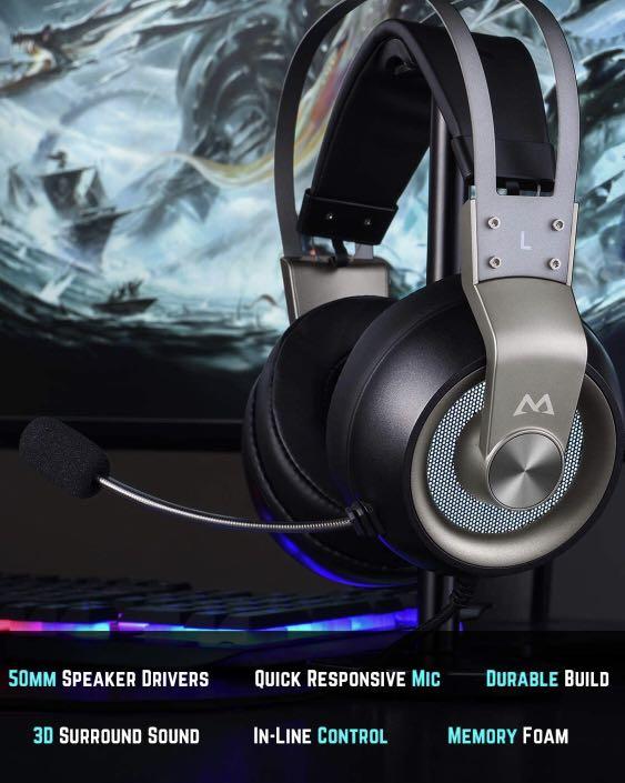 Mpow EG3 Pro - Over-Ear Gaming Headset for PC,PS4,Xbox One, Nintendo ...
